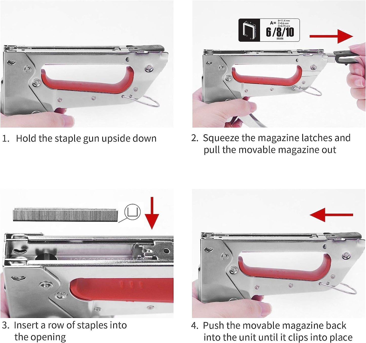 Hand Staple Gun Kit,  Light Stapler Tacker Fit JT21 Staple, Includes 1500Pcs 1/4, 5/16, 3/8 Inch Staples Set for Upholstery, DIY, Furniture, Material Repair, Carpentry