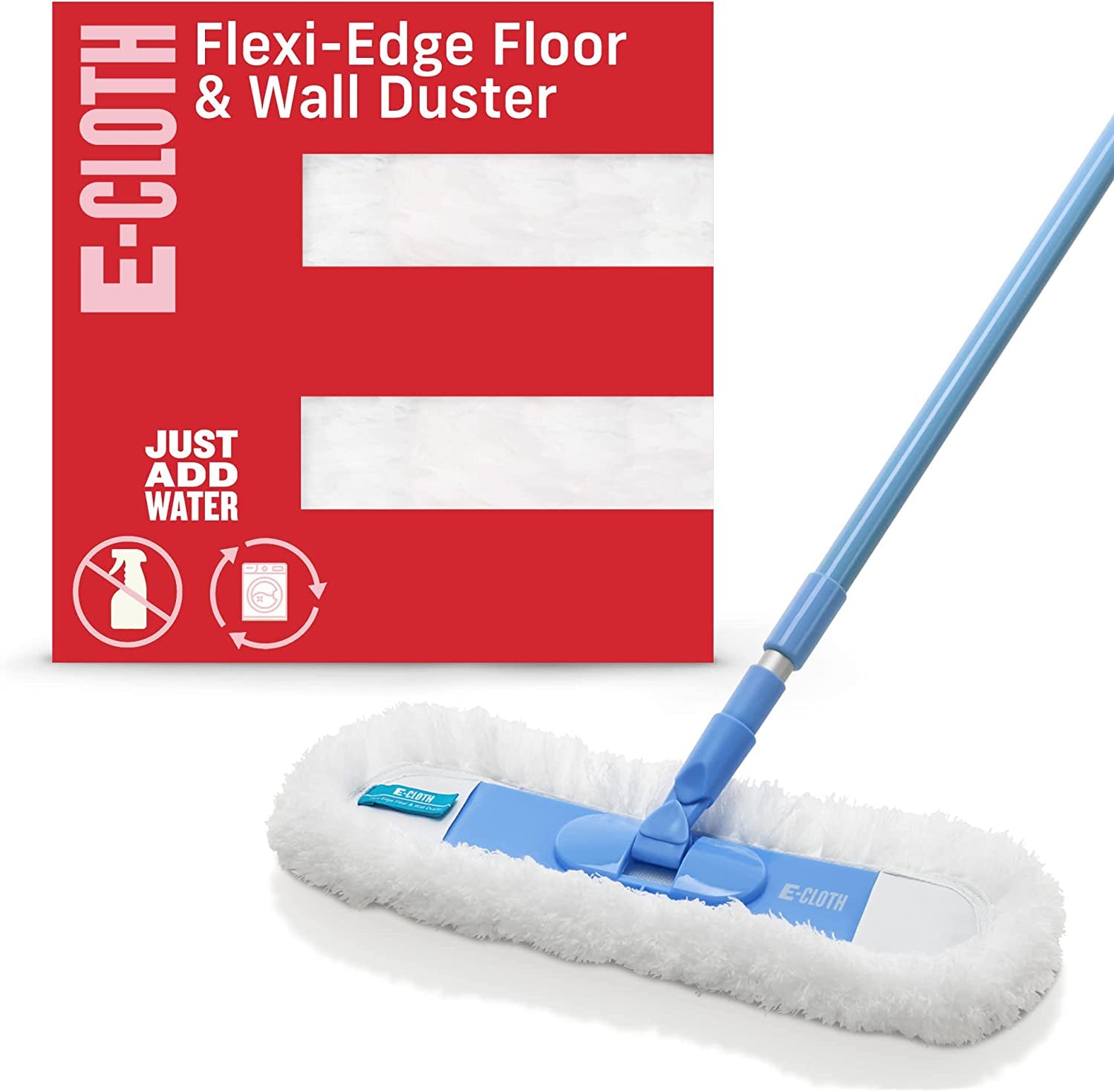 Flexi-Edge Floor & Wall Duster, Reusable Dusting Mop for Floor Cleaning, Floor Cleaner Ideal for Harword, Tile, Laminate and Other Hard Surfaces, 100 Wash Guarantee, 1 Pack