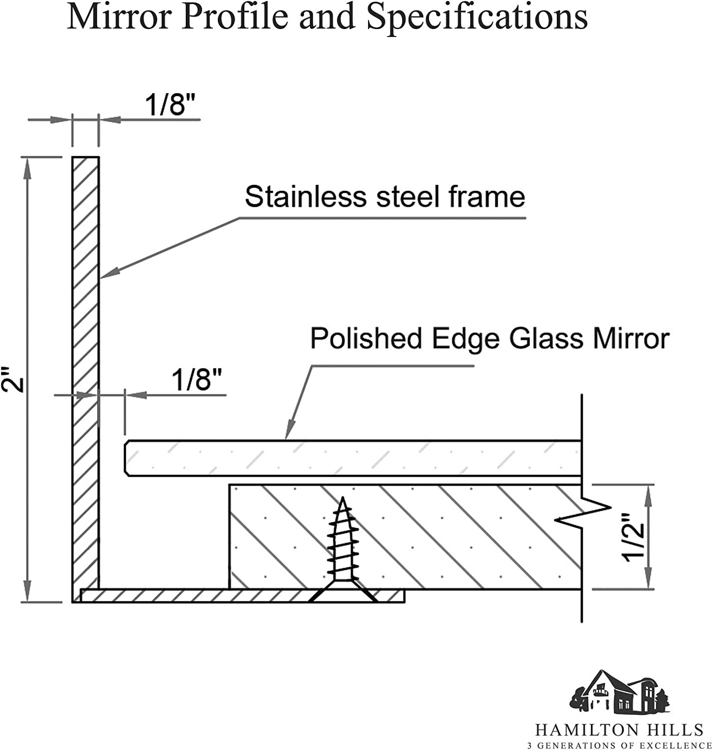 24X36 Inch Metal Black Frame Mirror for Bathroom | Brushed Rectangular Squared Corner Vanity | 2" Deep Set Design Large Wall Mirrors Decorative | Hangs Horizontal and Vertical