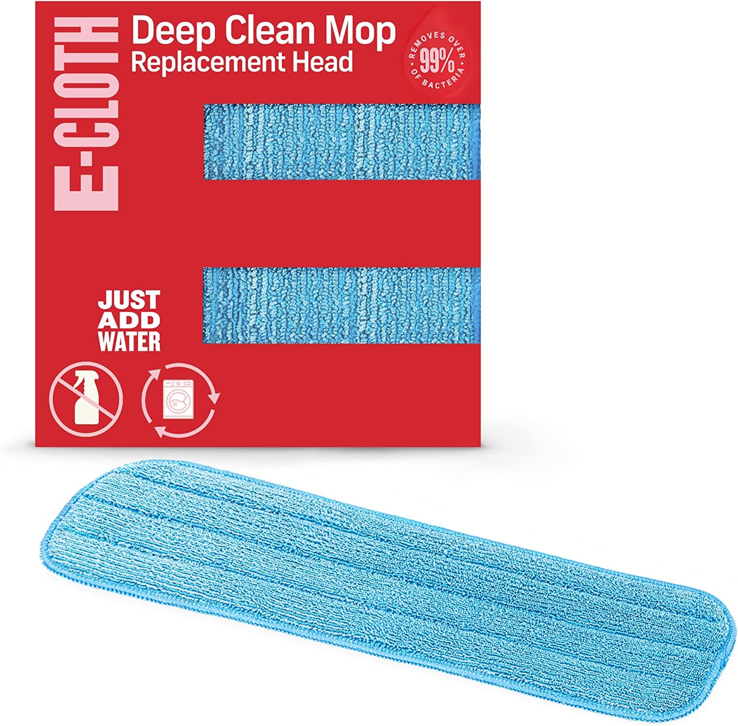 Deep Clean Mop Head, Microfiber Mop Head Replacement for Floor Cleaning, Great for Hardwood, Laminate, Tile and Stone Flooring, Washable and Reusable, 100 Wash Guarantee, 1 Pack