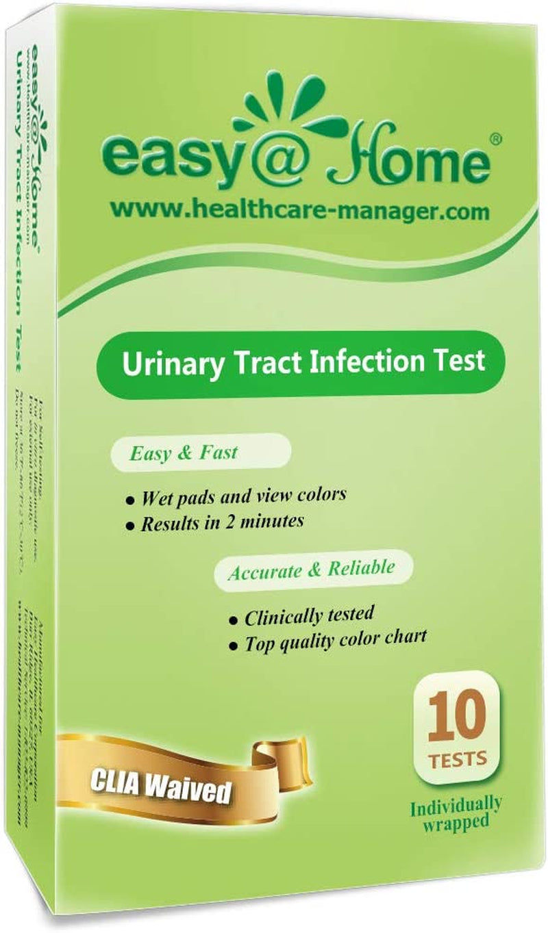 10 Individual Pouch Urinary Tract Infection FSA Eligible Test Strips, UTI Urine Testing Kit for Urinalysis and Detection of Leukocytes and Nitrites- (UTI-10P)