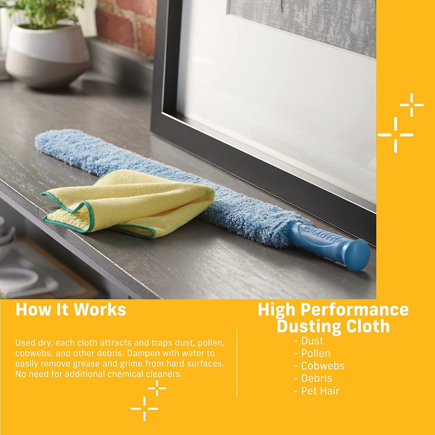 High Performance Dusting Cloth, Reusable Premium Microfiber Cloth for Dusting, 100 Wash Guarantee, 1 Pack