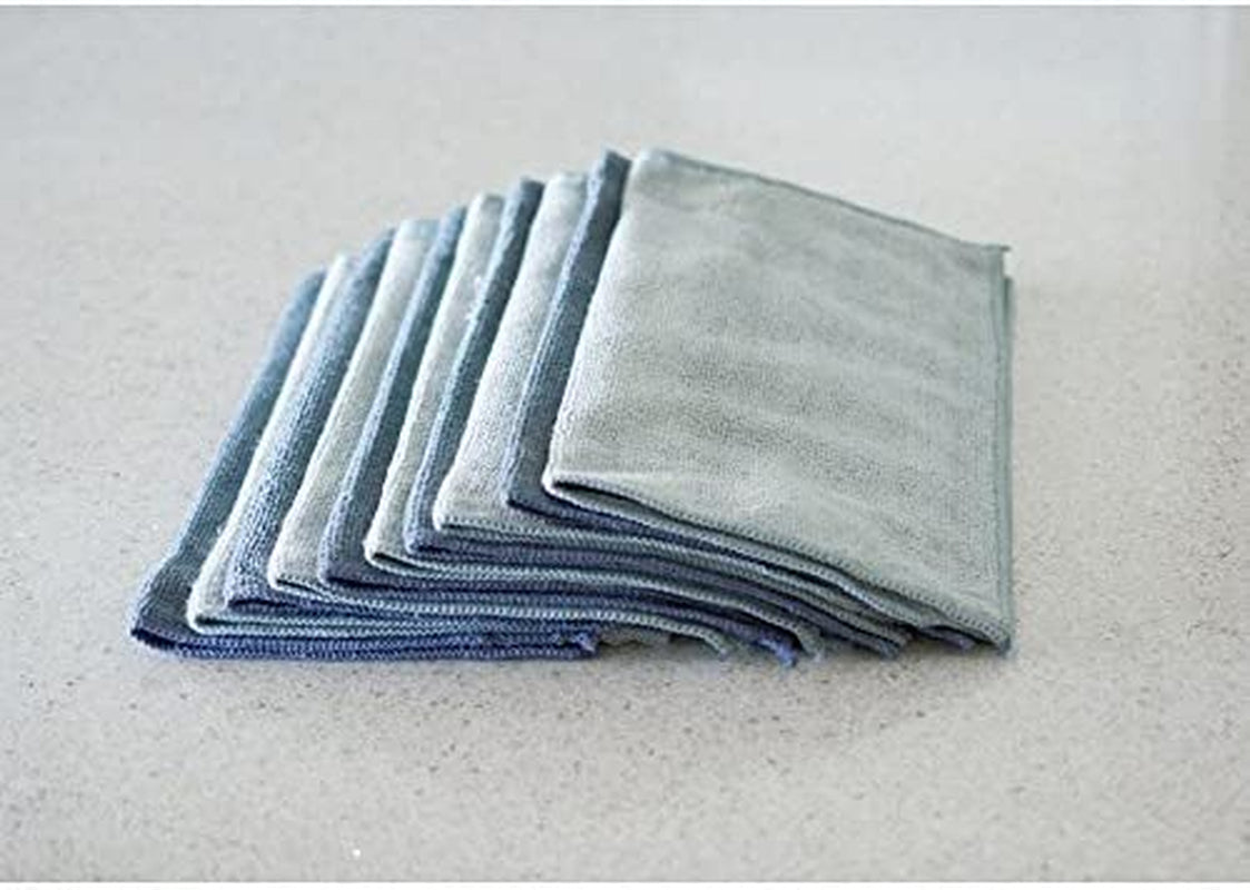 Sophisti-Clean Stainless Steel Microfiber Cloths, Soft Absorbent Non-Abrasive Cleaning Cloths, Lint Free, Streak Free, Gray, (Pack of 10)