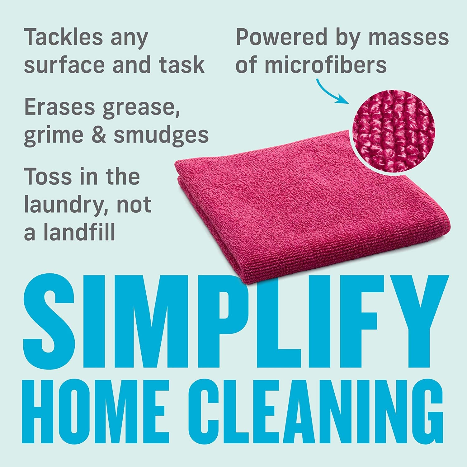 Microfiber Cloth, World'S Leading Premium Microfiber Cleaning Cloth, Twice as Durable as Competition, 1 Year Guarantee, Ideal for Kitchen, Countertops, Sinks, and Bathrooms, Rose, 1 Pack